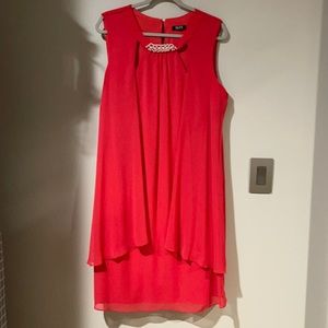 SL Fashions Cerise Sleeveless Cutout Dress 16W